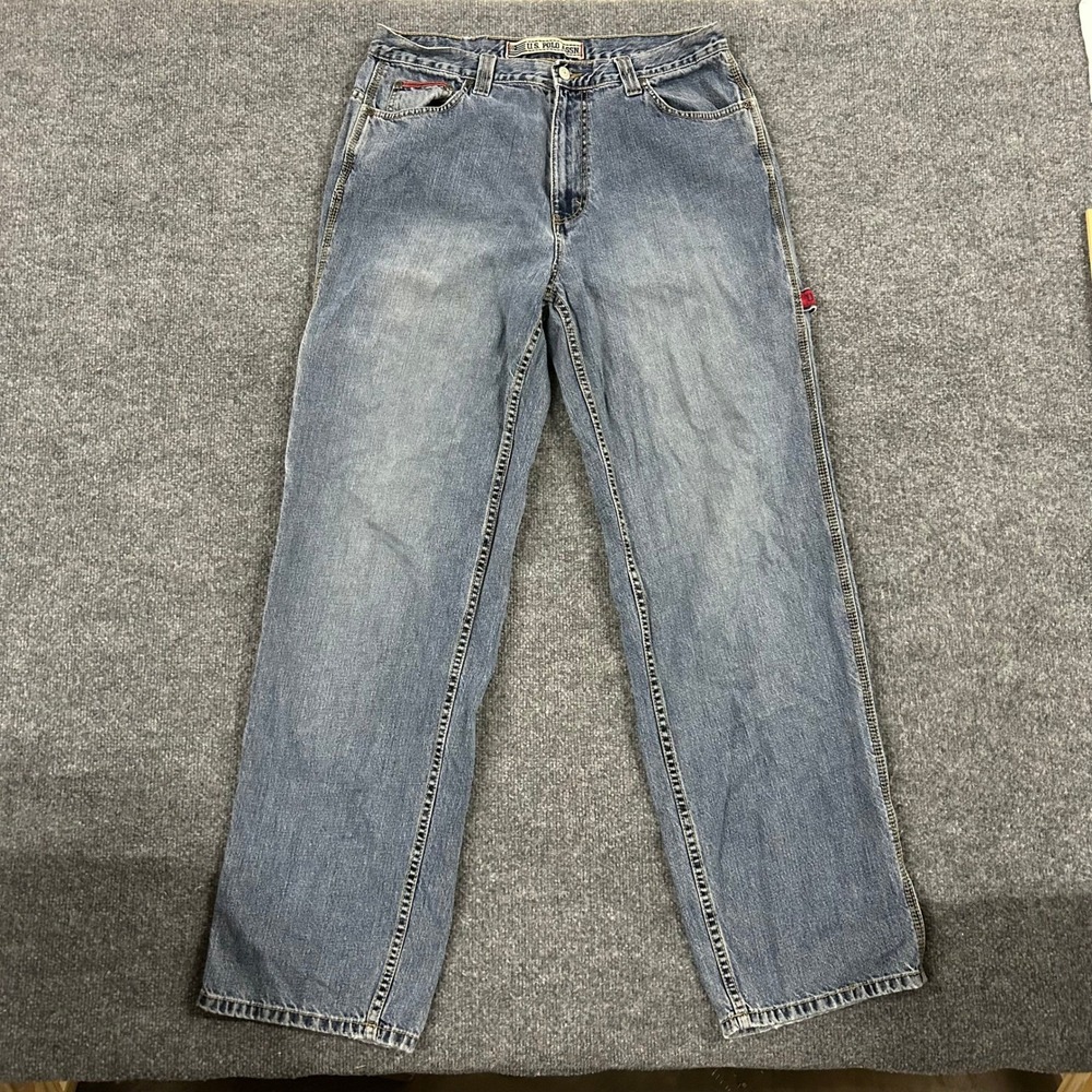 U.S. Polo Assn. Jeans Mens Size 34x34 Blue Carpenter Denim Relaxed Fit Workwear